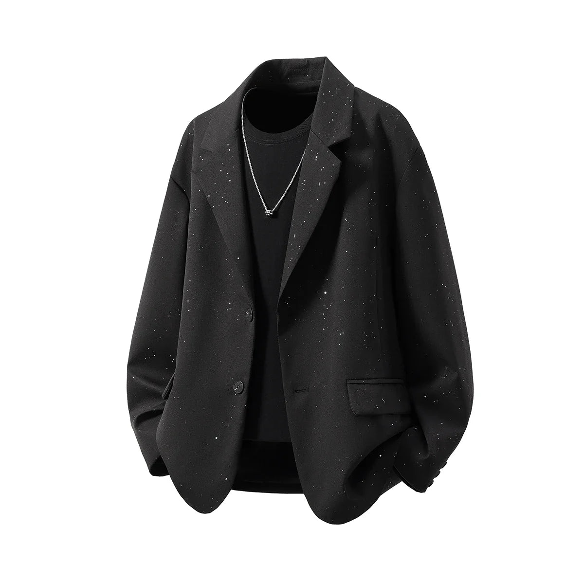 Luxury Man Clothing Glitter Jasje Mannen Suits Sequin Jacket Loose Black Gypsophila Designer Blazers Para Hombres Man Streetwear