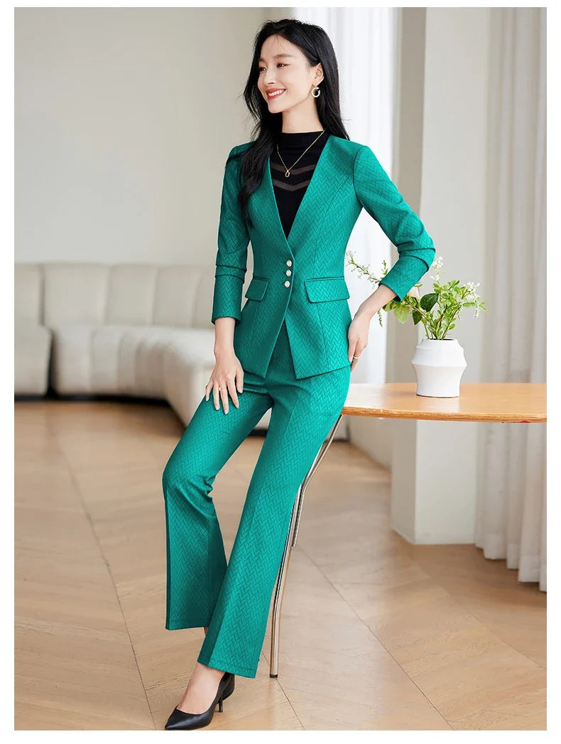 Purple Suit for Women, Professional Business Formal Suit, Jacket and Pants, New Fashion Office Work Clothes for Ladies