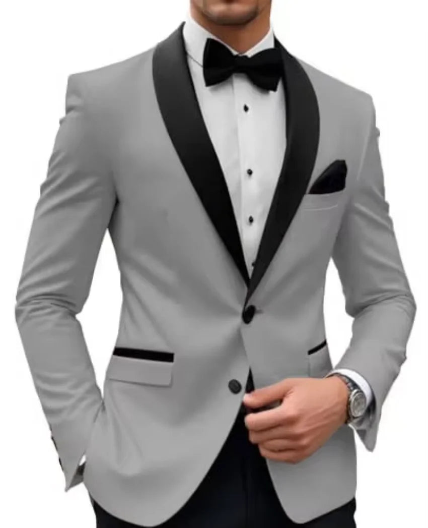 Formal |Wedding Men Suit Jacket Slim Fit Long Sleeve Shawl Lapel Single Breasted Blazer Business Coat Work Office Jacket Outwear
