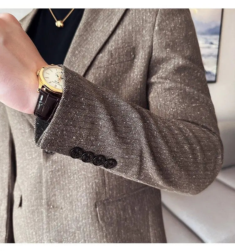 Men's Blazer Single Breasted Slim Fit Korean Style Casual Suit Jacket