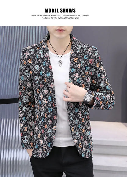 Blazer Men's Fashion Outdoor Travel Gentleman Wedding Slimming Business Versatile Trendy Casual Korean-style Formal Wear Blazer