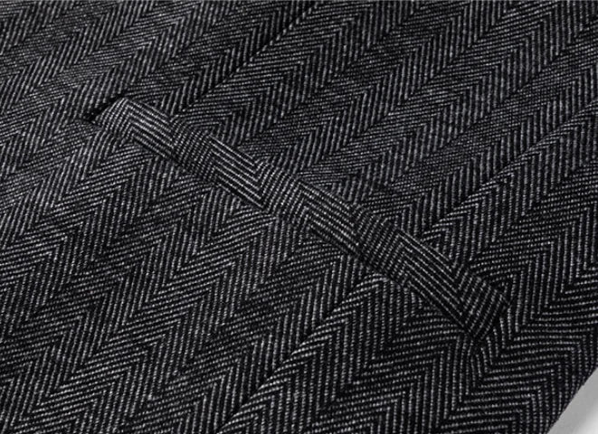 Men's 2024 Business Casual Single Suit Jacket High Quality Herringbone Wool Blend Single Breasted Stylish Handsome Line Bag