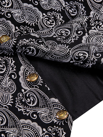 Men's Vest and Tie Set – Paisley Floral Waistcoat with Necktie for Weddings and Business Occasions