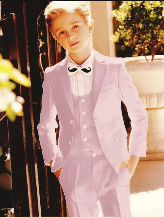 Multi-colors Boys Handsome Suit Set 3 Pieces Performance Outfit Smart Classic Notched Lapel Kids Tuxedo Wedding Party Wear