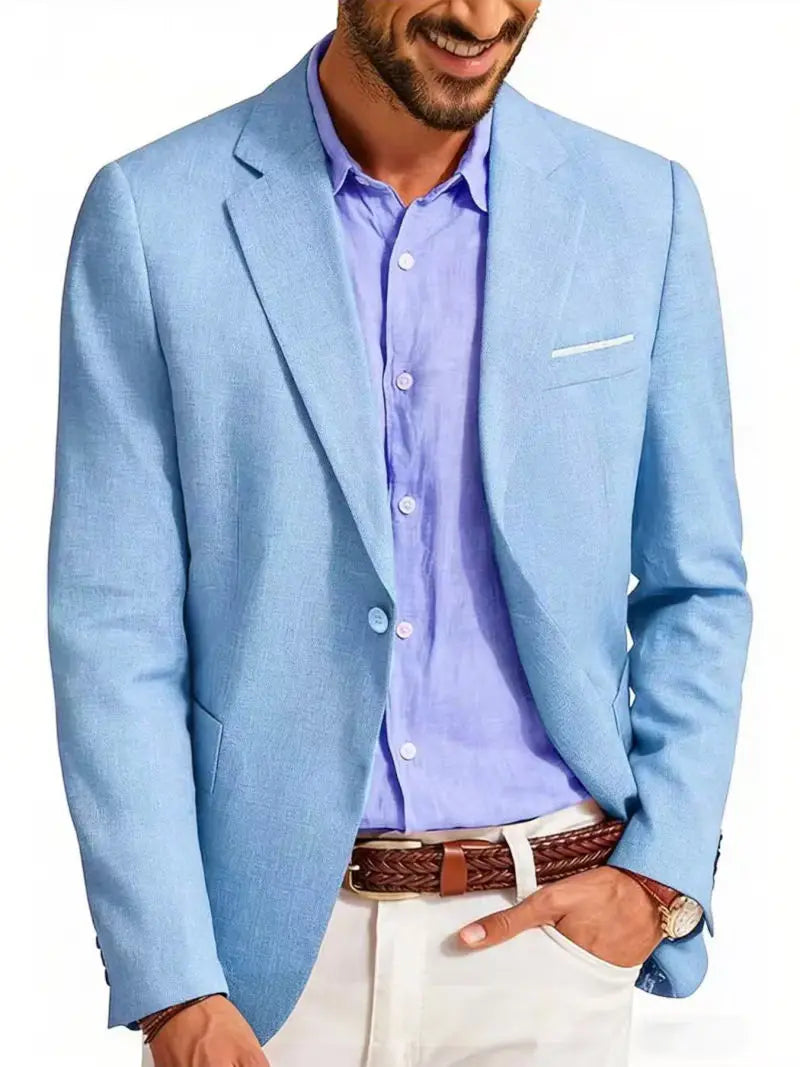 Mens Clothing 2026 Blazers Para Hombres Vintage Cotton Linen Single Button Designer Business Social Jaqueta Masculina Man Suits