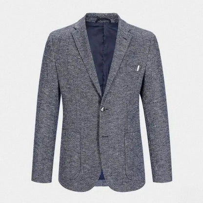 Wool Blend Classic Fashion Patterned Tweed Single-Breasted Blazer Jacket