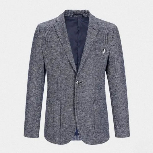 Wool Blend Classic Fashion Patterned Tweed Single-Breasted Blazer Jacket