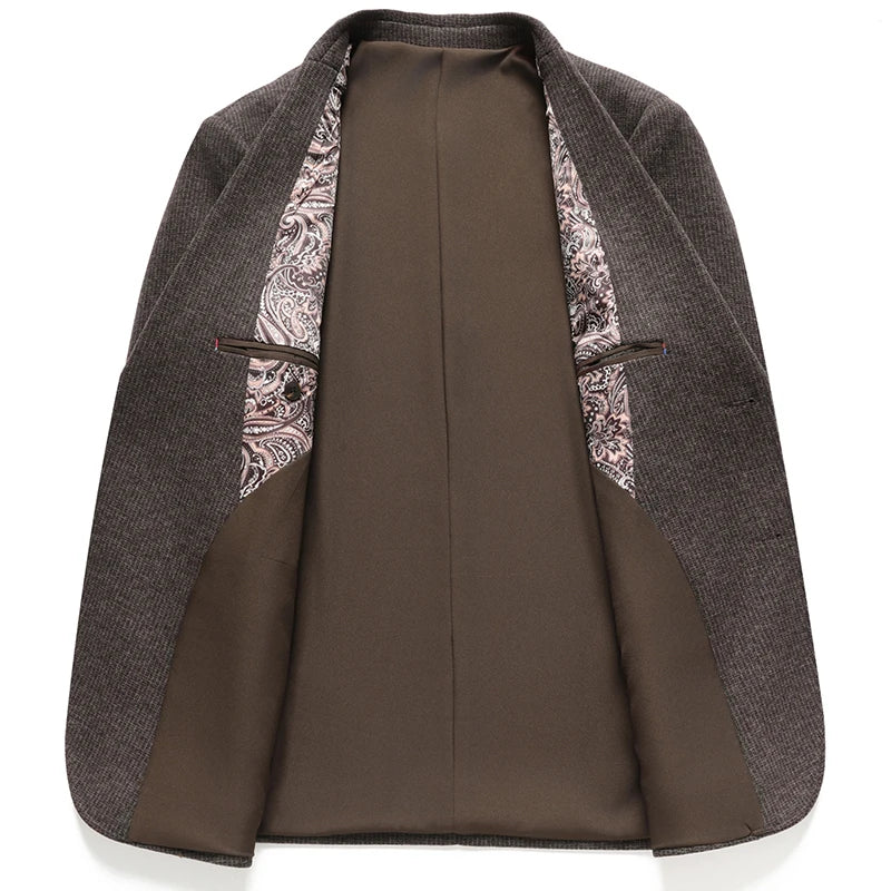 The New Men's Wool Suit for the Autumn and Winter of 2025 Is Crisp, Fashionable, Cool, and Versatile, a Trendy Suit Jacket
