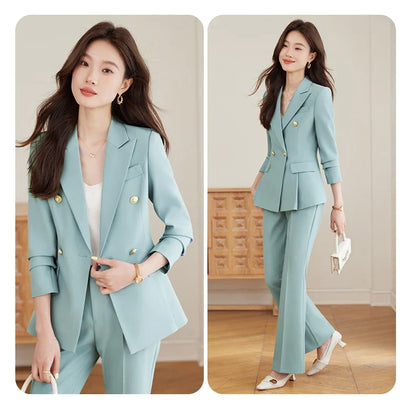 Elegant and fashionable professional women's high-quality two-piece suit jacket + pants. 2025 autumn/winter new styles