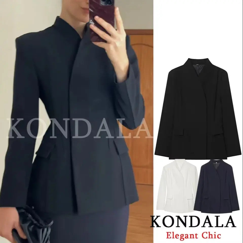 Elegant Blazer Women's Commute Blazer Coat 2026 Spring Fall Minimalist Office Lady Party Basic Dinner Slim-Waist Blazer