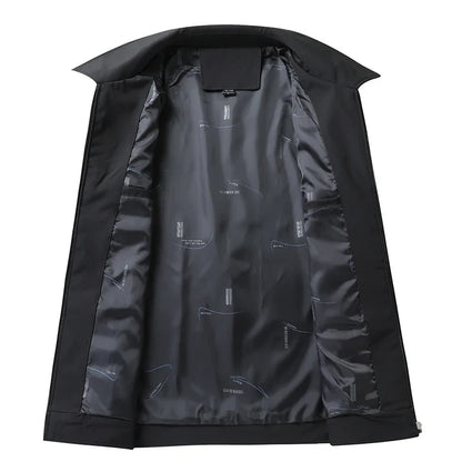 New Spring and Autumn Men's Fashionable Gentleman Business Camping Outdoor Travel Casual Dad's Suit Executive Lapel Jacket