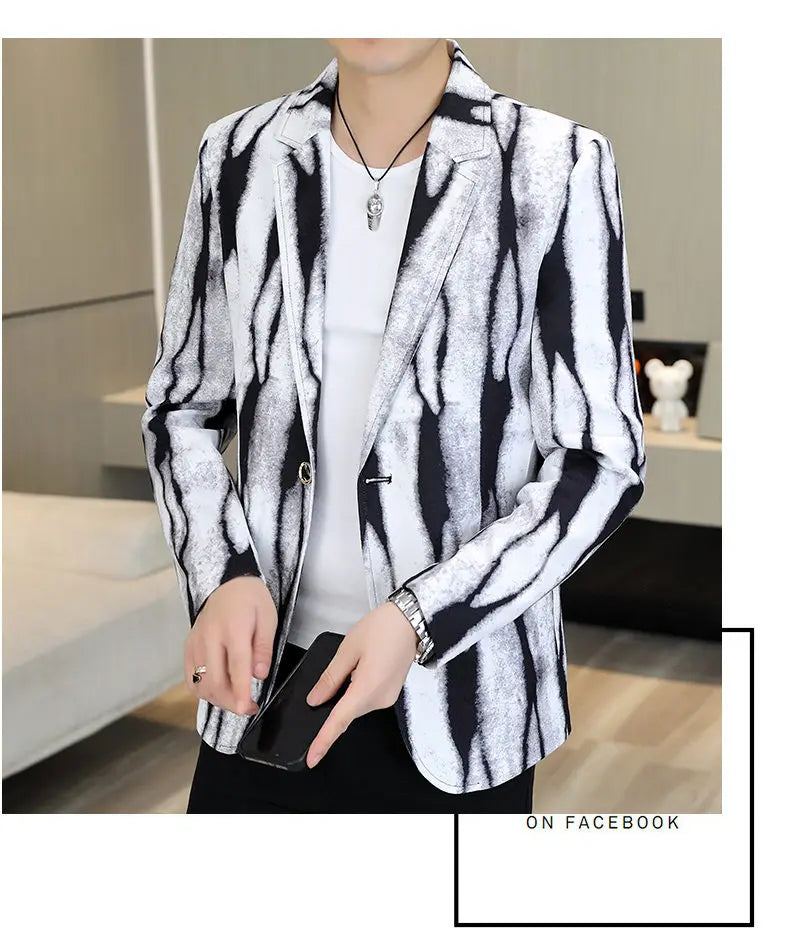 Blazer Fashionable Outdoor Travel Trend Slim-fit Gentleman's Youthful Wedding Versatile Host Casual Korean Style Men's Blazer
