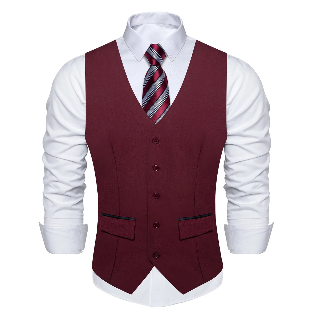 Men's Suit Vest – Solid Formal Waistcoat for Wedding, Party & Business Wear