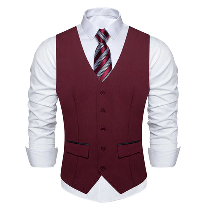 Men's Suit Vest – Solid Formal Waistcoat for Wedding, Party & Business Wear