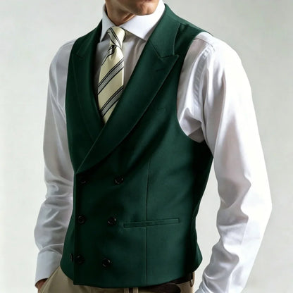 Men's Double Breasted Formal Vest – Tailored Waistcoat for Weddings & Business