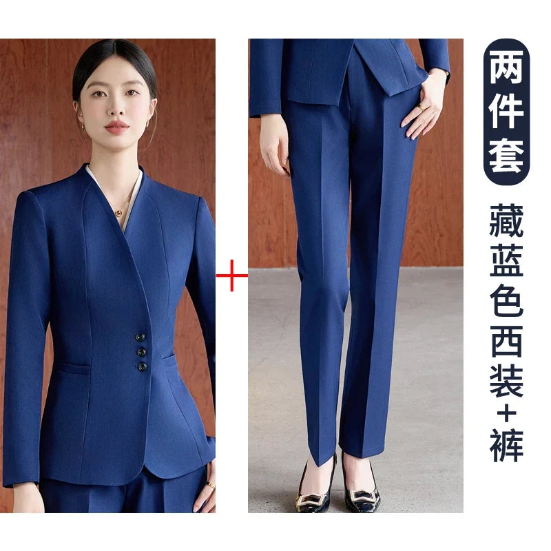 Fashionable professional women's clothing, high-quality two-piece pants + blazer. Exquisite and elegant. New 2025