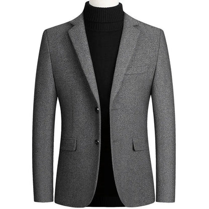 New Men's Wool Blazers Male Suit Jacket Oversized Solid Business Casual Winter Jacket Men Clothing Wedding Suit Coat 4XL
