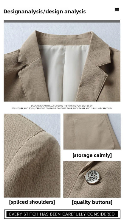 Blazer Men's Fashion Business Outdoor Travel Youth Campus Wedding Versatile Host Shaping Casual Korean Style Thin Style Blazer