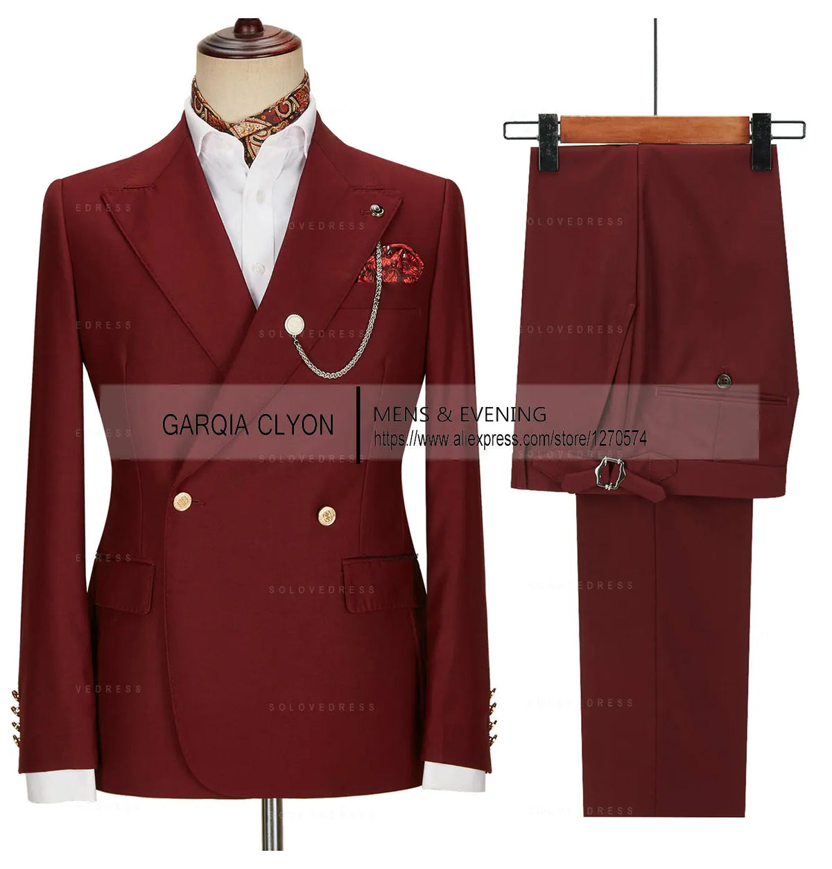 Lapel Men's Suits Slim Fit 2 Pieces  Tuxedo Casual Business Single Breasted One Button  Groomsmen For Wedding（Blazer+Pants)