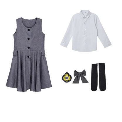 Kids School Uniforms Girls British Japanese Navy Jacket Suit Dress Boys Blazer Formal Outfits Chidren Student Clothes Class Sets