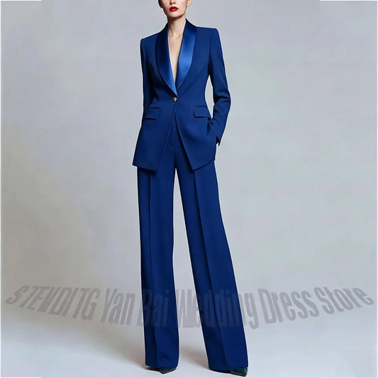 Green Satin Shawl Lapel Women Suit Gold Single Button Fitted Blazer Pants Two Piece Formal Suit Wedding Guest Gala Outfit