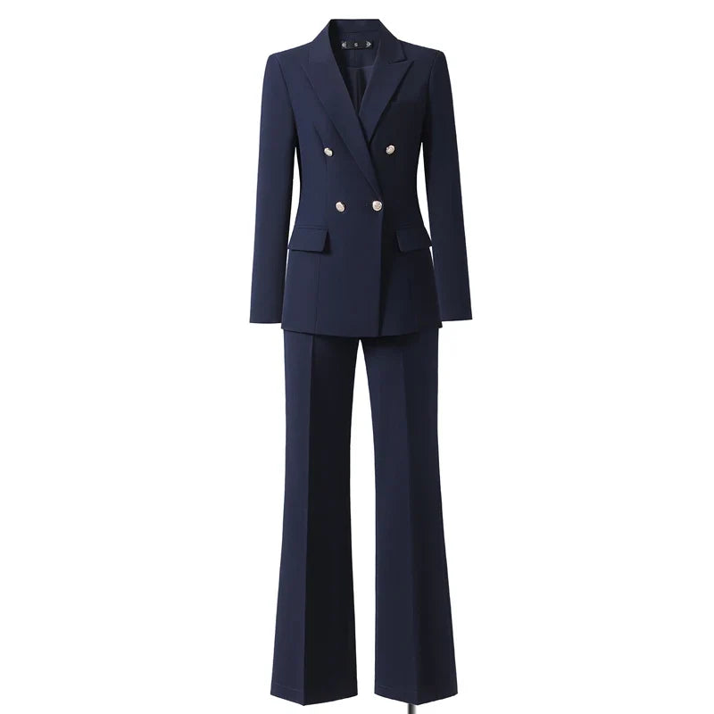 Chic Business Elegant Woman Suits Two Pieces New Matching Sets Blazer Pants Lady Outfit Classic Formal Clothes Office Work