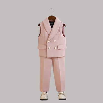 Kids Vest Pants Party Photograph Set Children Formal Wedding Suit Teenager Boys Birthday Tuxedo Party Dress Child Dance Costume