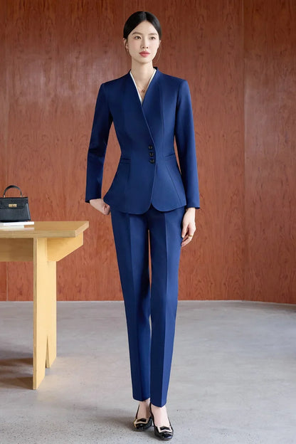 Fashionable professional women's clothing, high-quality two-piece pants + blazer. Exquisite and elegant. New 2025