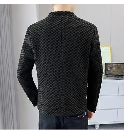 Blazer Fashionable Outdoor Travel Trend Gentleman Youthful Wedding Versatile Host Casual Korean Style Checkered Men's Blazer