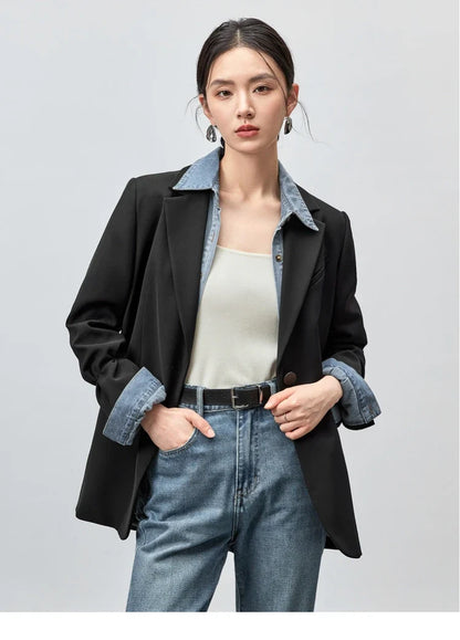 Blazer Women 2026 Spring Black Suit Jackets Office Business Workwear Casual Blazers Coat Female Outerwear Clothing