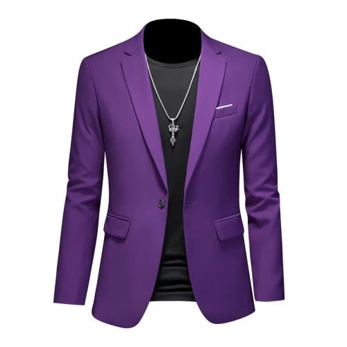 15 Color Fashion Mens Suit Jacket High Quality Slim Fit Solid Color Casual Business Mens Blazers Formal Office Wedding Suit Tops