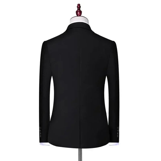 Men's Formal 3-Piece Suit Slim Fit Single Breasted Business Wedding Blazer Vest Pants Set