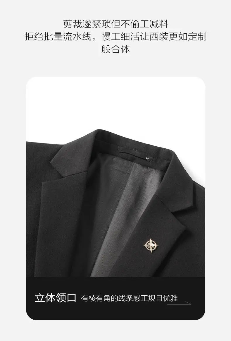 Blazer's New Men's Fashion Outdoor Travel Camping Youth Wedding Versatile, Hosting Campus Slimming Casual Korean Version Blazer