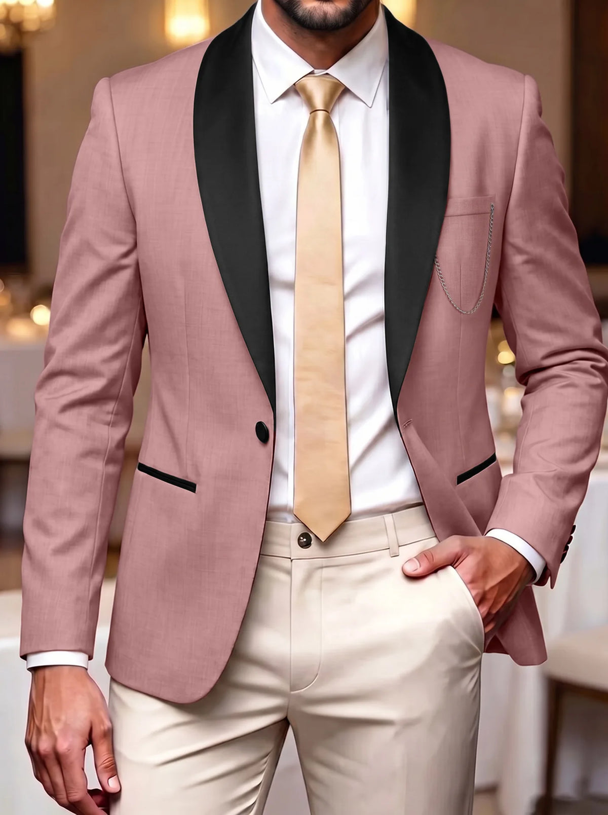 Men's Casual Business Suit Formal Gentleman Wedding Groom Best Man Tuxedo Slim Fit Blazer Jacket Fashion Party Office Wear