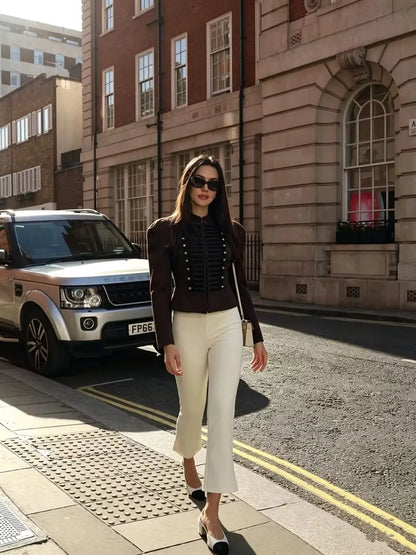 Women's Jackets Autumn 2026 New Fashion Retro Slim Short Elegant Warm Jackets Women's Street Chic Youth Travel Holiday Coats