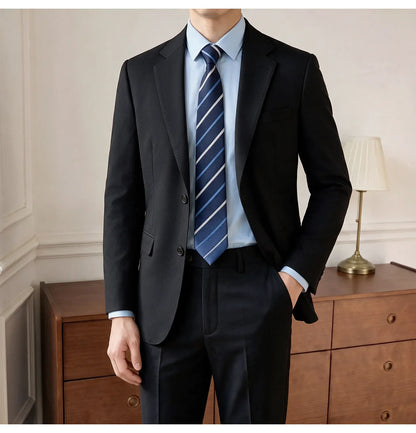 Men's Blazer Retro Texture Smart Casual Suit Lightweight Business Commuter Jacket
