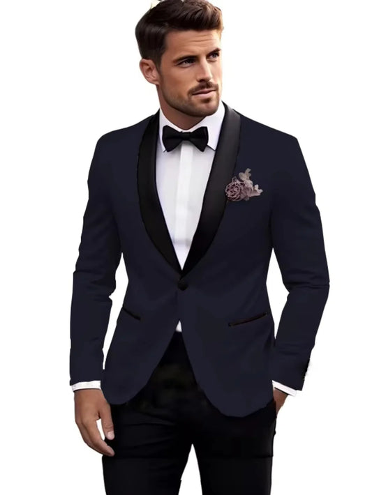 Premium Handsome Men's Suits 2 Pieces Jacket Pants Wedding Groom Sets Classy High Quality Suit Set For Man Business Outfit