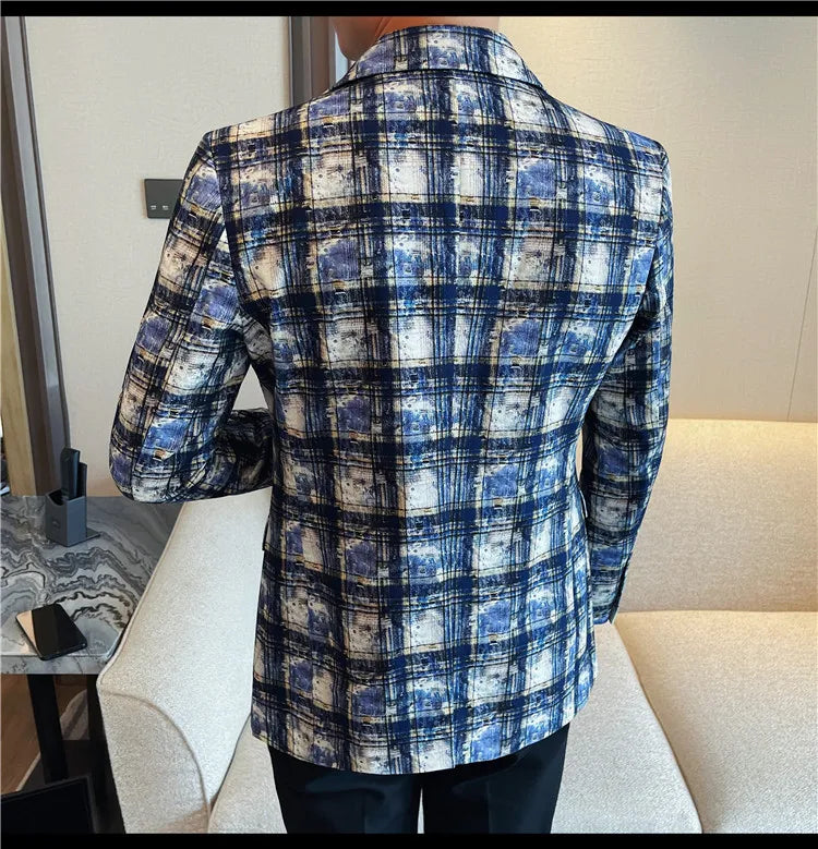 Autumn Winter Casual Suit Jackets Men's Korean Trendy Slim Handsome Wedding Business Blazer Streetwear Social Daily Dress Coat