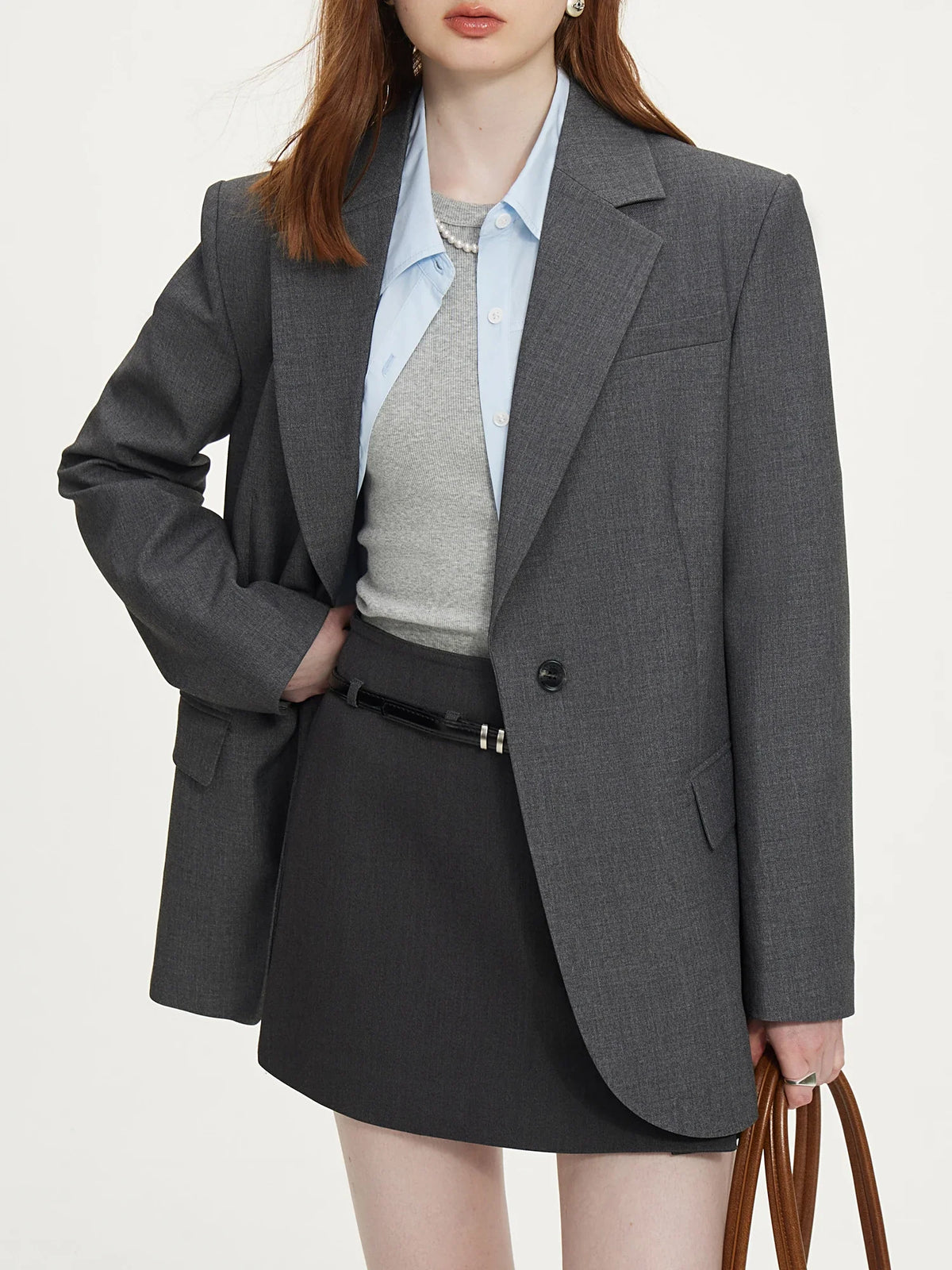 Office Lady Minimalist One Button Temperament Suit Jacket for Women in Autumn 2024 New Style Women Casual Blazer 24FS13165