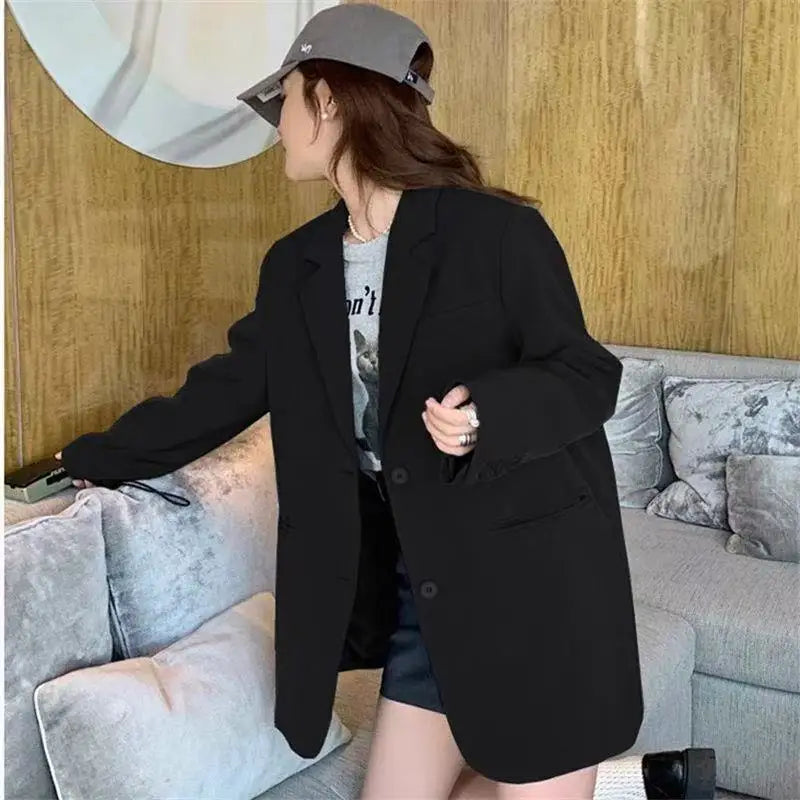 Spring Autumn Design Sensation  Women's Suit Jacket 2026 Korean Style Youthful College Style High Quality Black