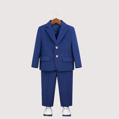 Boys Slim Fit Suit Set Kids Wedding Birthday Outfit Children's Performance Costume With Jacket Vest Pants Bowtie+Pocket Towel