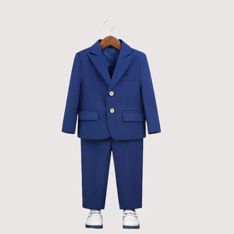 Children's Spring Autumn Blazer Set For Wedding Kids Jacket Vest Pants Bowtie+Pocket Towel 5Pieces Formal Birthday Party Wear