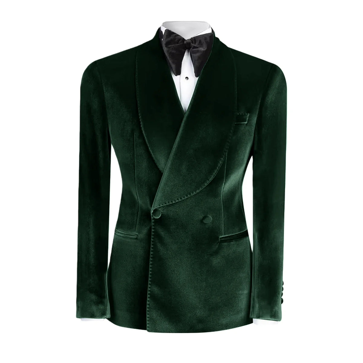 Formal Velvet Men's Suits Blazer Double Breasted Jacket 1 Piece Elegant Slim Fit Male Clothing Wedding Men Business Casual Coats
