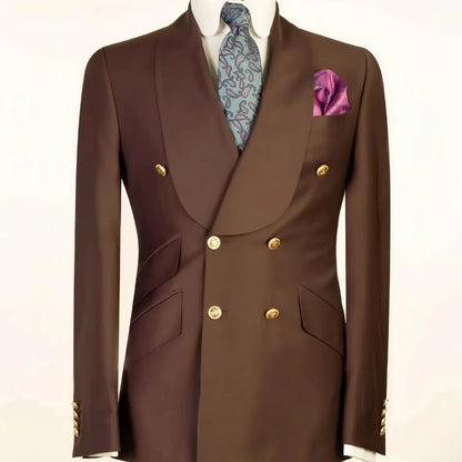 Sky blue Men's Blazer Business Gentleman Fashionable and Fitted Casual Work Solid-color Wedding Best Man Party
