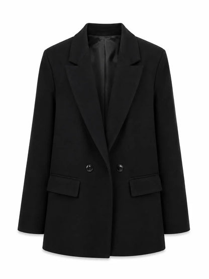 Women Double Breasted Blazer Elegant Office Lady Suit Jacket Oversized Casual Long Sleeve Blazer Spring Autumn Outerwear