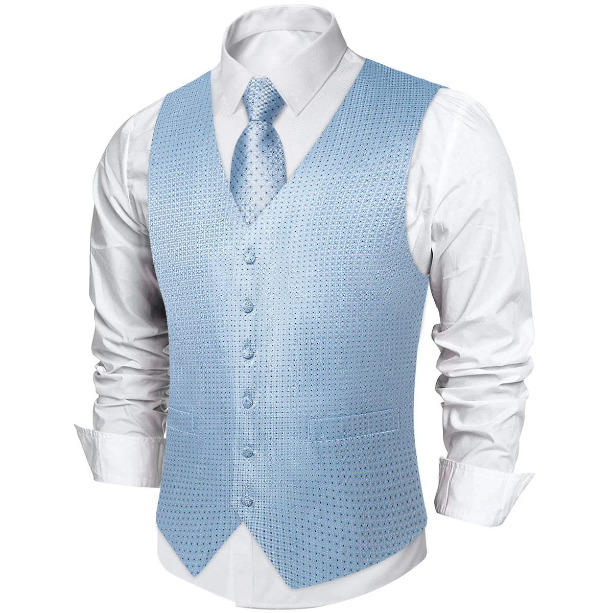 Men's Paisley Suit Vest with Tie and Handkerchief Set for Wedding and Prom