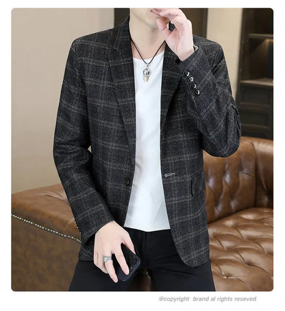 Blazer Men's Fashion Business Gentleman Groom Professional Gentleman Form-fitting Versatile Casual Formal Wear High-end Blazer