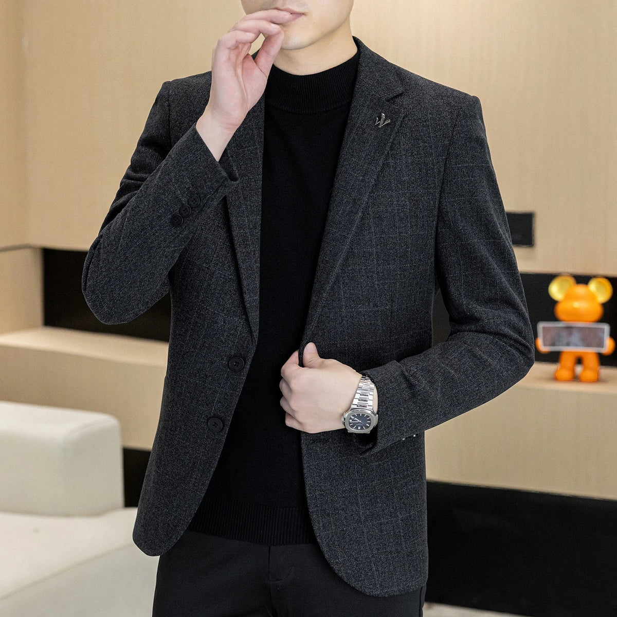 Autumn and Winter New Men's Suits, Two-Button Single-Breasted Jackets, Men's Casual Business Wear, Formal Wear, and Men's Suits