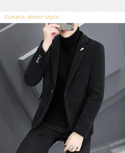 Blazer Autumn and Winter Men Fashionable Outdoor Wedding Slimming Business Casual Korean Version Golden Mink Velvet Girl Blazer