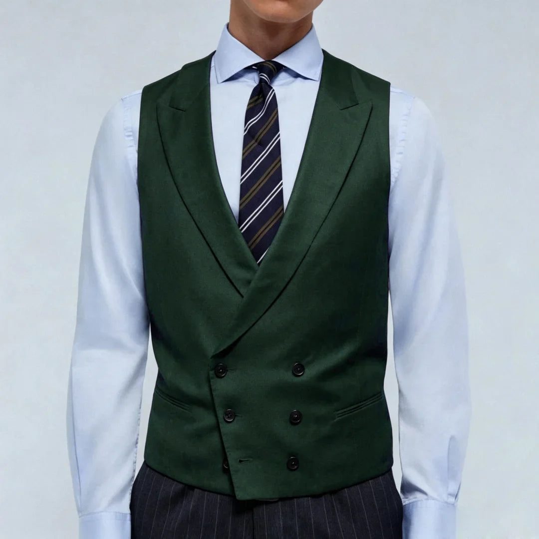 Men Vest Double Breasted Lapel Waistcoat for Wedding & Formal Occasions – Multi-Color